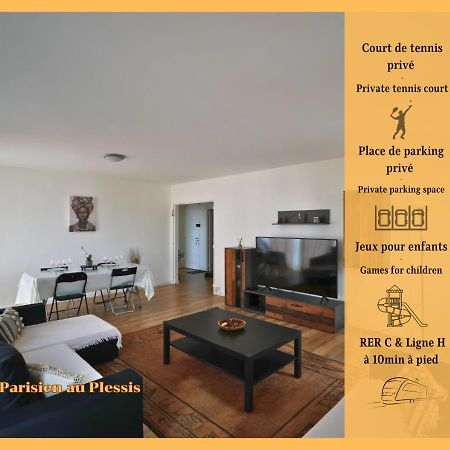 Cocon Parisien Au Plessis - Court De Tennis Prive Apartment Le Plessis-Bouchard Bagian luar foto